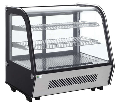 Vitrine réfrigérée à poser service arrière avec double vitrage 4 portes coulissantes bombées 160 L