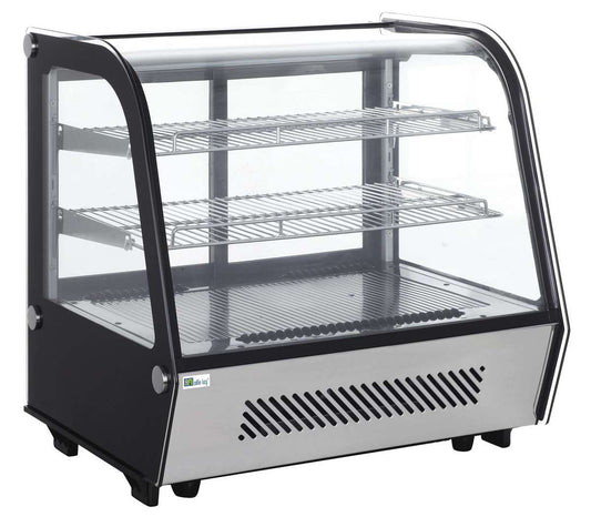 Vitrine réfrigérée à poser service arrière avec double vitrage 4 portes coulissantes bombées 160 L