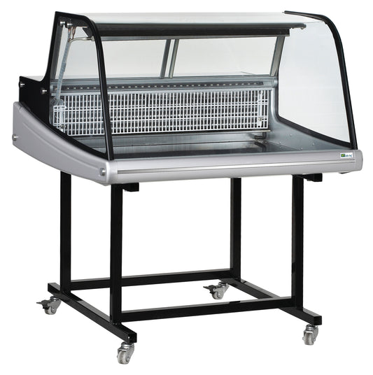 Vitrine réfrigérée à poser avec chariot avec vitrage bombé 915 x 890 x 1080 mm