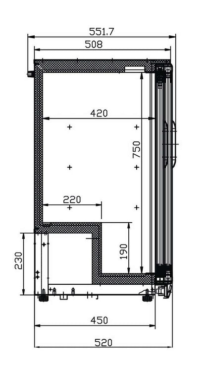 Arrière-bar réfrigéré 3 portes vitrées coulissantes