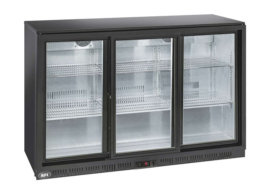 Arrière-bar réfrigéré 3 portes vitrées coulissantes