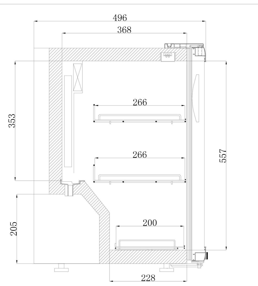 Vitrine à poser 60 L - 1 porte vitrée battante - Laquée Noire