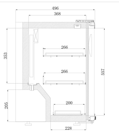 Vitrine à poser 60 L - 1 porte vitrée battante - Laquée Noire