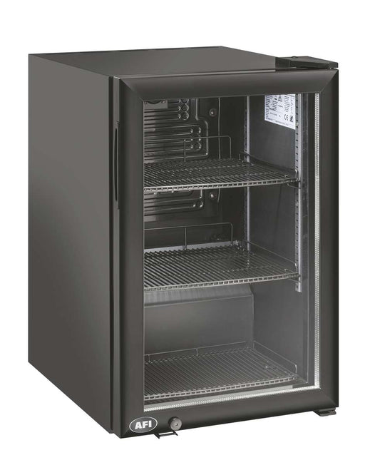 Vitrine à poser 60 L - 1 porte vitrée battante - Laquée Noire