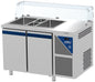 Saladette positive - 2 GN 1/1 + 2 GN 1/4 - 300 L - 2 portes pleines - Prof. 700 - Avec vitrine basse - SAL702VB-3 - Dalmec