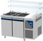 Saladette positive - 2 GN 1/1 + 2 GN 1/4 - 300 L - 2 portes pleines - Prof. 700 - Avec vitrine haute -SAL702VH-3 - Dalmec
