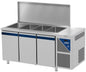 Saladette positive +4/+10°C - 4 x GN 1/1 - Couvercle acier - 3 portes pleines - Prof. 700 - SAL703C-3 - Dalmec