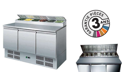 Saladette réfrigérée positive 425 L - 3 portes - Avec groupe logé - PS301 - Nosem