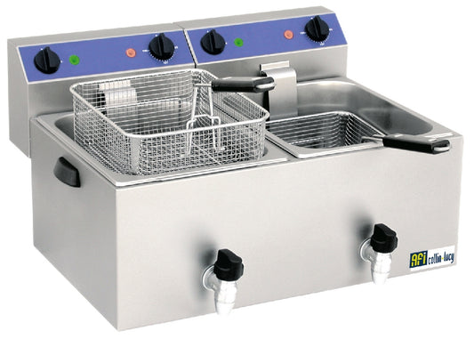 FRITEUSE DE TABLE ÉLECTRIQUE AVEC VIDANGE - 2 X 8 L