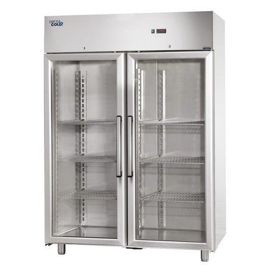 SOFRACOLD - Armoire vitrée GN 2/1 inox positive - 1209 L - AT1400PV