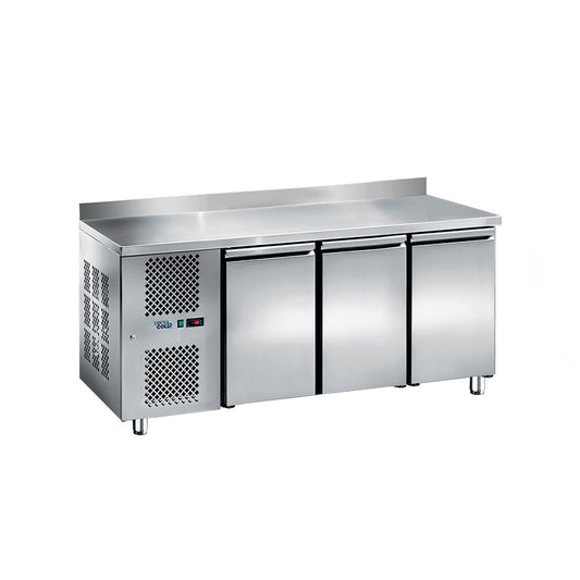SOFRACOLD - Table réfrigérée positive GN 1/1 avec dosseret - 3 portes - Prof 700 mm - Groupe à gauche - TRG3P-GG