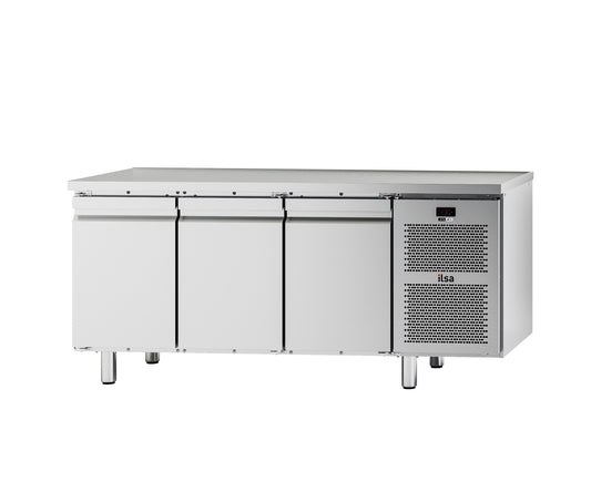 Soubassement réfrigéré négatif -20/-10°C avec plan de travail - 3 portes - Avec groupe - NEOS - SBR3N - ILSA