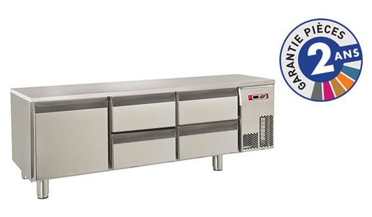 Soubassement réfrigéré positif - 4 tiroirs + 1 porte - 220 L - BR16CP03-2 - Baron