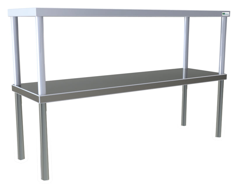 ÉTAGÈRE DE CHEF INOX - DOUBLE - LONG. 1200 MM