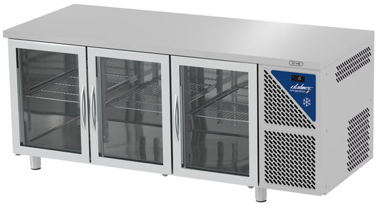 Tabe réfrigérée vitrée positive 0/+10°C - 350 L - 3 portes - Prof. 600 - 430 x 325 - SN603CV-3 - Dalmec