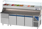 Table à pizza positive 0/+10°C - 606 L - 3 portes pleines - Prof. 800 - 600 x 400 - 4 tiroirs - PZ8034T14-3 - Dalmec