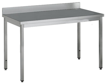 Table adossée inox profondeur 600 mm - Longueur 2000 mm - Sans étagère - TA620T