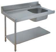 Table avec bac pour machines à capot panier 500 x 500 ou 600 x 500 - PAP712GV