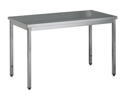 Table centrale inox profondeur 600 mm - Sans étagère -  Longueur 1000 mm - TC610T