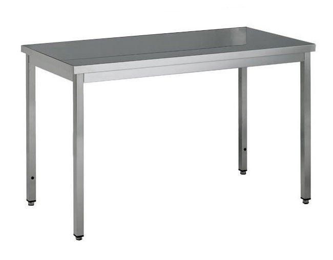 Table centrale inox profondeur 600 mm - Sans étagère - Longueur 1400 mm - TC614T