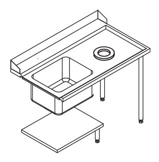 Table de prélavage pour machines à paniers 500 x 500 ou 600 x 500 - 80208