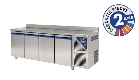 Table réfrigérée avec dosseret - Positive 0/+10°C - 630 L - 4 portes - Groupe logé - TG704-3 - Dalmec