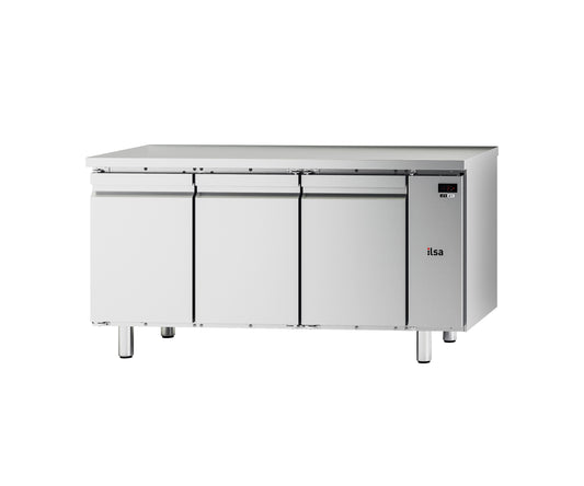 Table réfrigérée pâtissière négative -20/-10°C sans dosseret - 3 portes - Sans groupe - 457 L - TPP83NSG - NEOS - ILSA