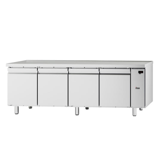 Table réfrigérée pâtissière positive -2/+8°C sans plan de travail - 4 portes - Sans groupe - 620 L - TPS84PSG - NEOS - ILSA