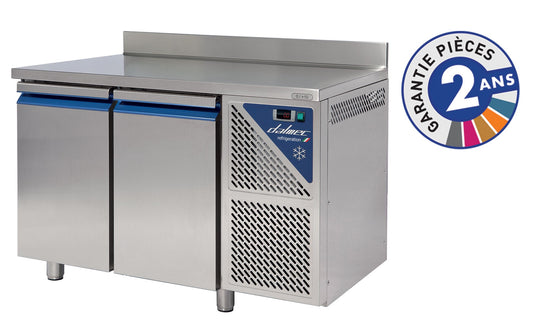 Table réfrigérée positive 0/+10°C - 300 L - 2 portes -  Avec dosseret - Avec groupe logé - TG702-3 - Dalmec