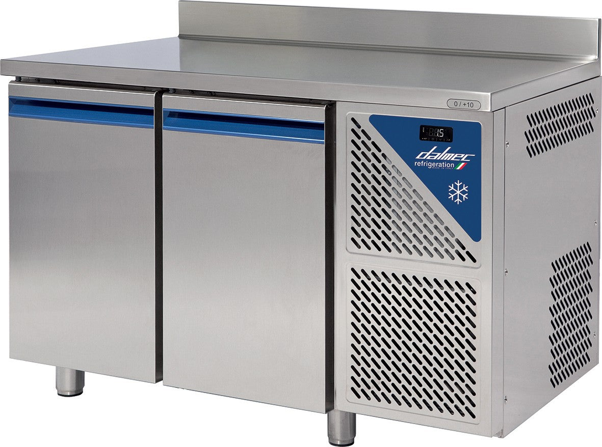 Table réfrigérée positive 0/+10°C - 396 L - 2 portes pleines - Prof. 800 - 600 x 400 - Avec dosseret - TP802-3 - Dalmec