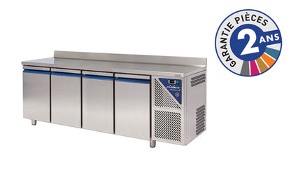 Table réfrigérée positive 0/+10°C - 470 L - Avec dosseret - 4 portes - Avec groupe logé - SN604-3 - Dalmec