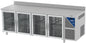 Table réfrigérée vitrée positive 0/+10°C - 470 L - 4 portes - Prof. 600 - 430 x 325 - Avec dosseret - SN604V-3 - Dalmec