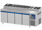 Table snack positive +4/+10°C - 816 L - 4 portes pleines - Prof. 800 - 600 x 400 - Sans couvercle - PS804-3 - Dalmec