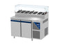 Table snack positive +4/+10°C - Avec vitrine - 2 portes pleines - Prof. 800 - 600 x 400 - PS802V-3 - Dalmec