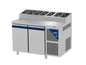 Table snack positive +4/+10°C - Sans couvercle - 2 portes pleines - Prof. 800 - 600 x 400 - PS802-3 - Dalmec
