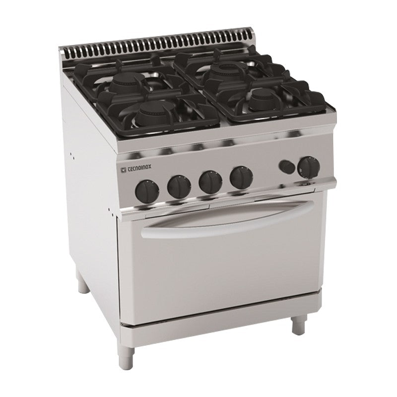 Tecnoinox - Fourneau dessus gaz sur four gaz statique - 4 feux - Gamme 700 - Modules 350 - PF70GG7