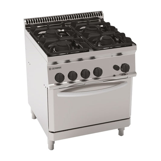 Tecnoinox - Fourneau dessus gaz sur four gaz statique - 4 feux - Gamme 700 - Modules 350 - PF70GG7