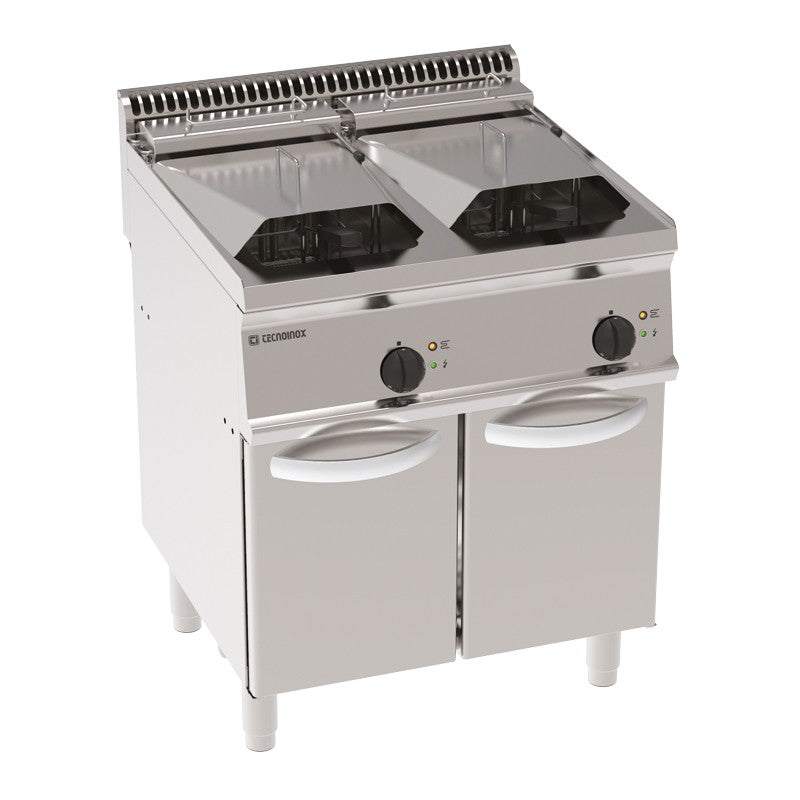 Tecnoinox - Friteuse sur coffre électrique - 2 x 14 litres - Commandes mécaniques - Gamme 700