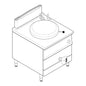 Tecnoinox - Marmite gaz indirecte - 100 litres - Gamme 900  - Module 400 - P81FIG9