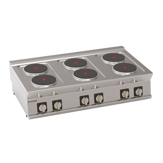 Tecnoinox - Plaque de cuisson électrique à poser - 6 plaques rondes - Gamme 700 - PCR12E7