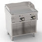 Tecnoinox - Plaque lisse chromée double gaz sur placard ouvert - 748 x 564 mm - Gamme 700 - FTC8FG7