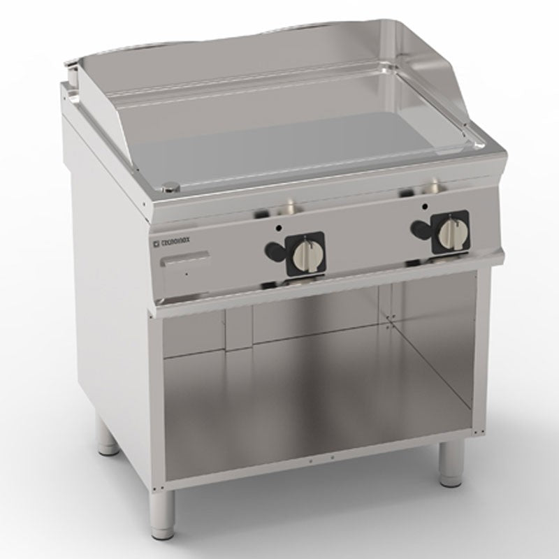 Tecnoinox - Plaque lisse chromée double gaz sur placard ouvert - 748 x 564 mm - Gamme 700 - FTC8FG7