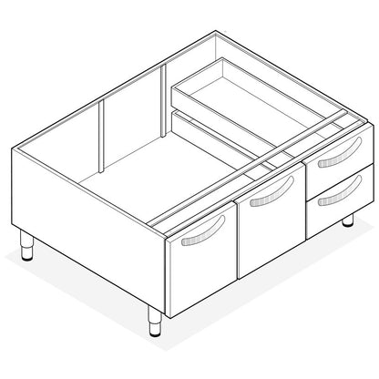 Tecnoinox - Support avec placard 2 portes / 2 tiroirs - Gamme 600 - VNC1050