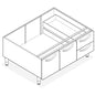 Tecnoinox - Support avec placard 2 portes / 2 tiroirs - Gamme 600 - VNC1050