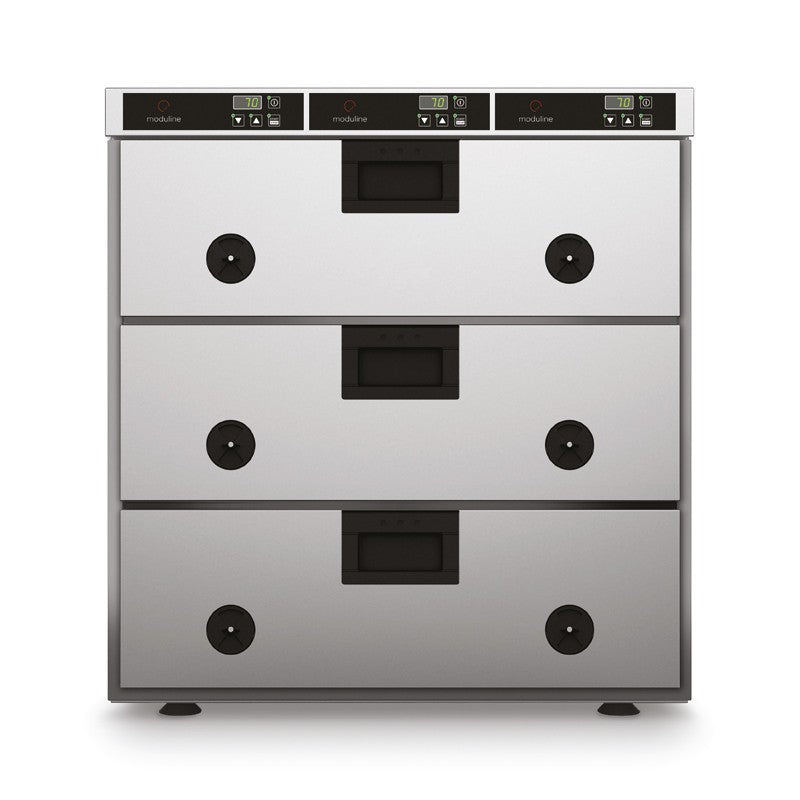 Tiroirs de maintien au chaud - 3 bacs GN 1/1 prof. 150 mm - Panneau de commande indépendant - HSW313E - Moduline