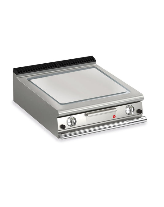 Top plancha gaz - Plaque lisse 37,3 dm² - AISI 430 - Larg. 800 mm - 705 x 490 - Gamme QUEEN 700 - 70QSFTG803 - Baron