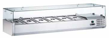 VITRINE RÉFRIGÉRÉE À POSER - 5 BACS GN 1/4 - PROF 335 MM