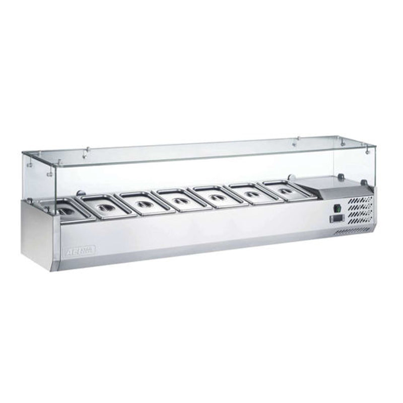 VITRINE RÉFRIGÉRÉE À POSER - 7 BACS GN 1/3 - PROF 395 MM