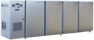 Unifrigor - Arrière-bar Inox - Série CLASSIC - Groupe logé - 4 larges portes pleines - 967 litres - U74LI