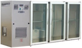 Unifrigor - Arrière-bar Inox - Série LEDS - Groupe logé - 3 moyennes portes vitrées - 436 litres - U53MVI